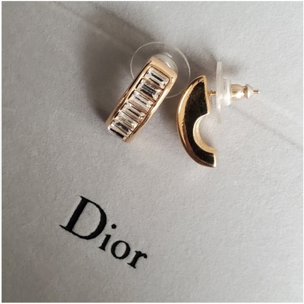 Vintage Christian Dior baguette post earrings